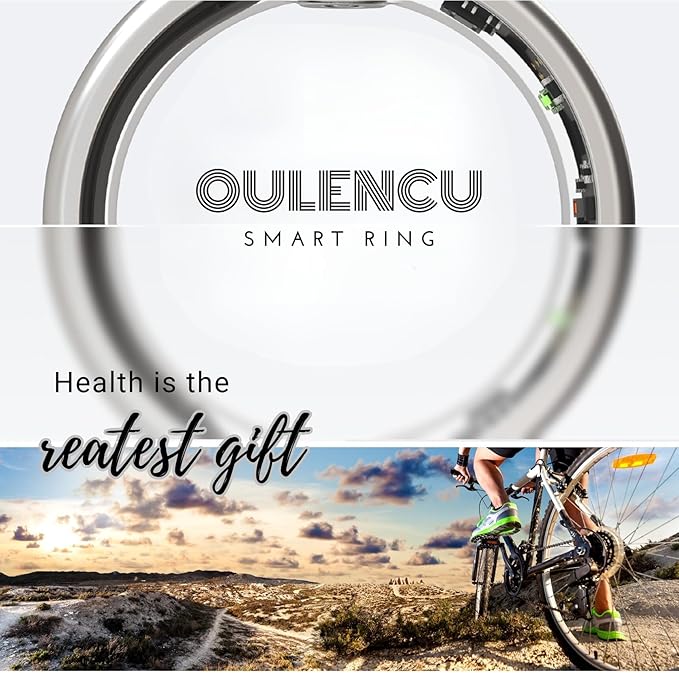2025 Smart Ring for Women Men, Sleep Tracker Ring, Fitness Smart Ring, Activity Tracker,Sleep Monitor, Stress/Heart Rate/Women's Calories Steps Tracking-No APP Subscription (Gold, #6-51.9mm/2.04")