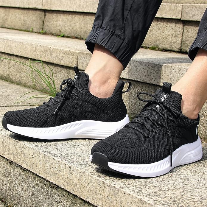 Feethit Mens Non Slip Walking Sneakers Lightweight Breathable Slip on Running Shoes Athletic Gym Tennis Shoes for Men