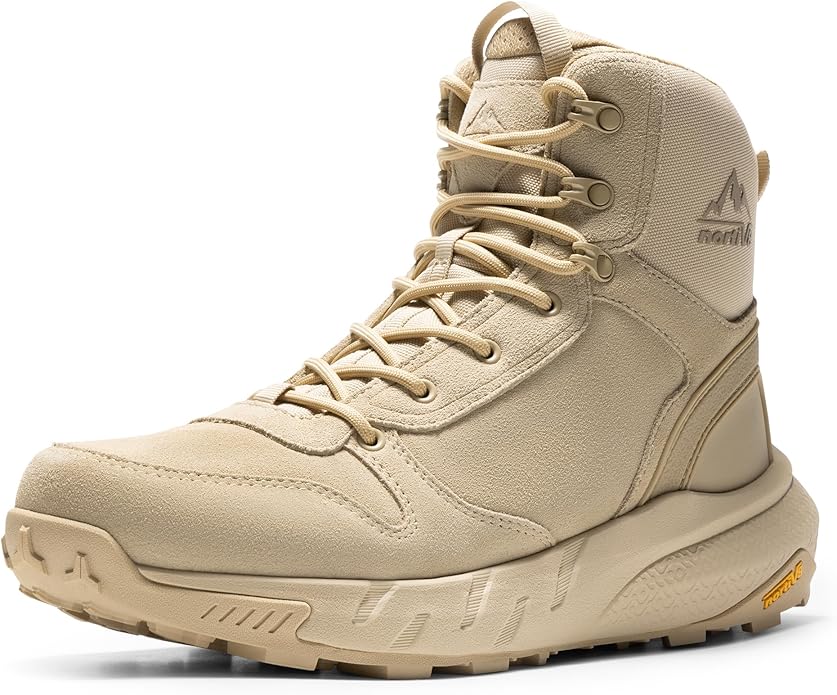 NORTIV 8 Men's Military Tactical Boot Lightweight Comfortable Boots for Work All Day Side Zipper Motorcycle Combat Hiking Boots Metrostrike(8-9 Inches)