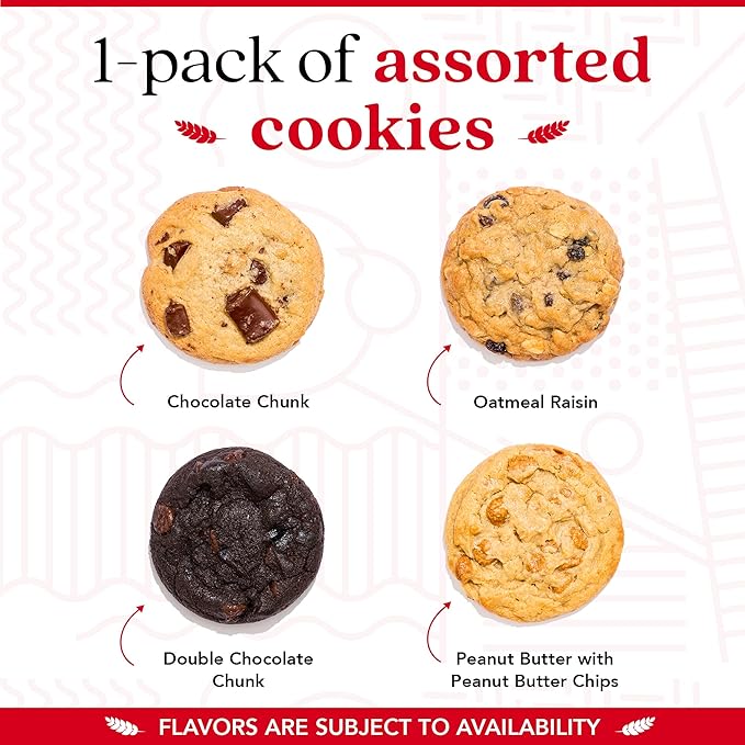 David's Cookies Assorted Cookies in Carton Pack | Delicious Homemade Treats, Freshly-Baked Gourmet Food Cookie Gift Snacks - Great For Superbowl Sharing With Family, Friends And Loved Ones - 1 Pack