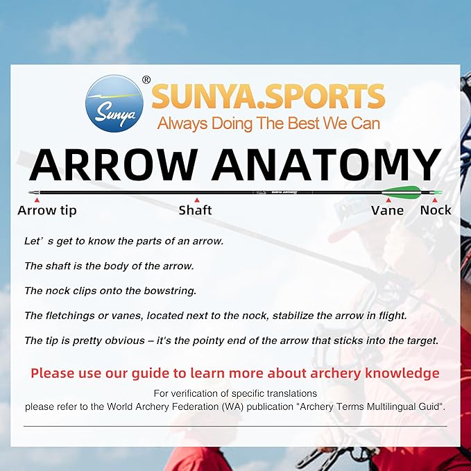 SUNYA 12-Pack 30 Inch Carbon Arrows Spine 500 or 400 for 40-60 LBS Bows|Switch to Recurve/Compound Modes, Anti-Loose O-Ring & TPU Vanes for Hunting/Target Practice