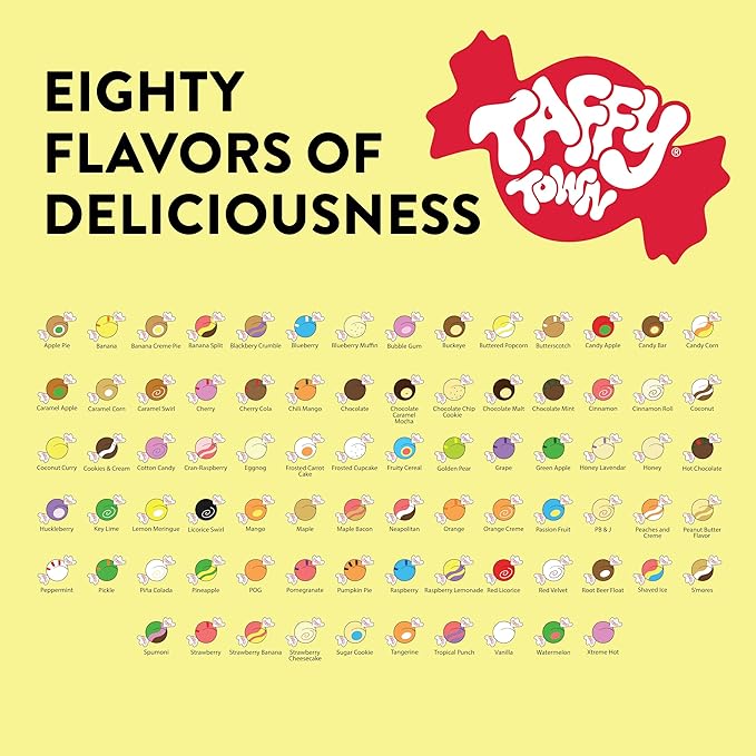 Taffy Town Saltwater Taffy, Banana Split, 2.5Lb