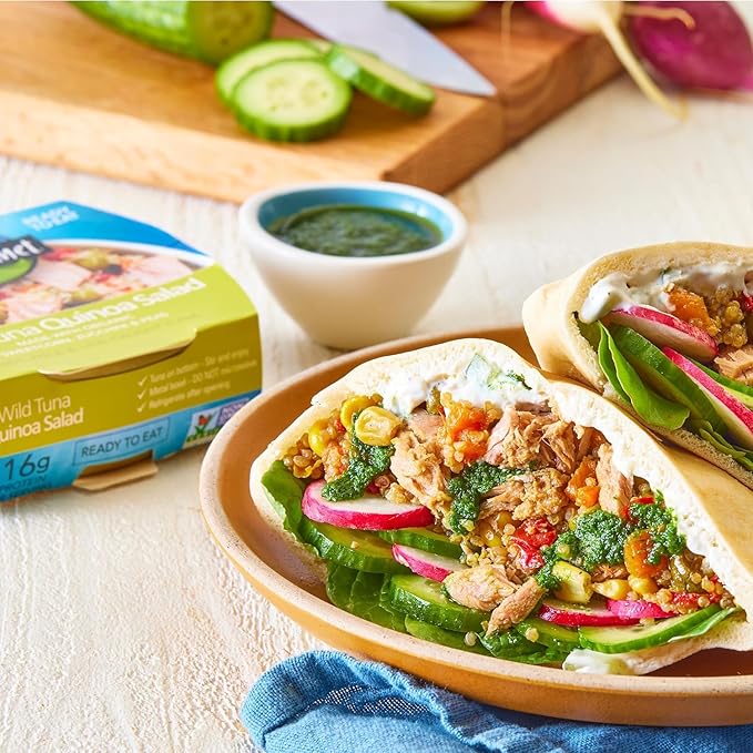 Wild Planet Ready-To-Eat Wild Tuna Quinoa Salad With Organic Sweetcorn, Zucchini & Peas, Tuna Salad, 5.6oz (Pack Of 4)