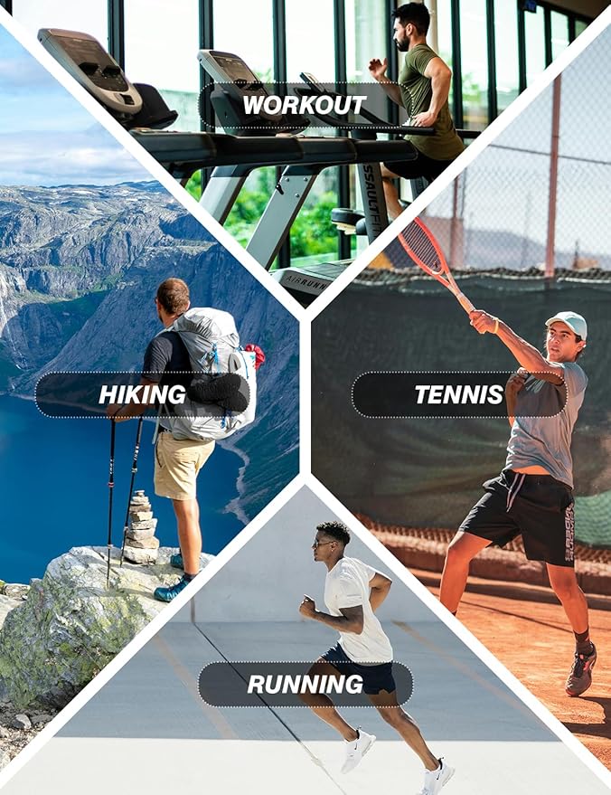 BGOWATU Men's Quick Dry Workout Athletic Shirts Lightweight Tennis Shirts for Men Running Gym Tops