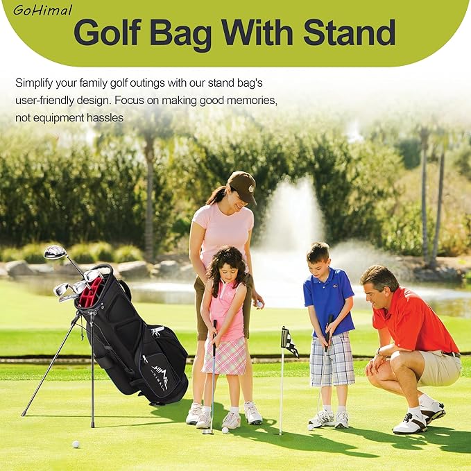 14 Way Golf Stand Bag, Golf Bags for Men with Stand, Top Dividers Ergonomic with 10 Pockets