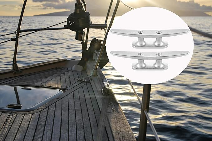 Boat Cleat, 4 inch / 6 inch 304 Stainless Steel Dock Cleat-Ideal for Marine, Deck, Nautical Decor (4 Pack/ 6 Pack)