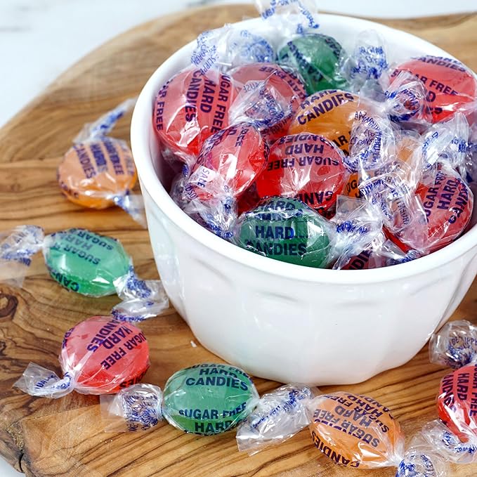 Arcor Sugar Free Fruit Hard Candy, 2 Pound Bulk Bag (Approx 140 Pieces), Individually Wrapped Hard Candy, The Hampton Popcorn & Candy Company