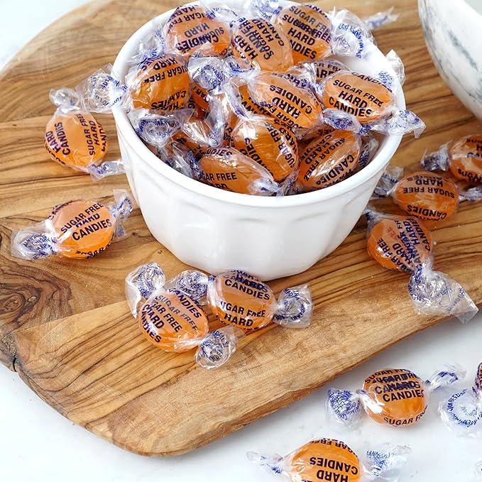Arcor Sugar Free Butterscotch Hard Candy, 1 Pound Bulk Bag (Approx. 70 Pieces), Individually Wrapped Hard Candy, The Hampton Popcorn & Candy Company