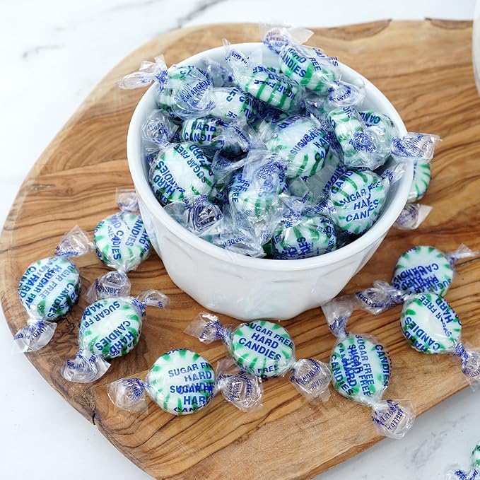 Arcor Sugar Free Spearmint Starlight Mints, 2 Pound Bulk Bag (Approx 140 Pieces), Individually Wrapped Hard Candy, The Hampton Popcorn & Candy Company