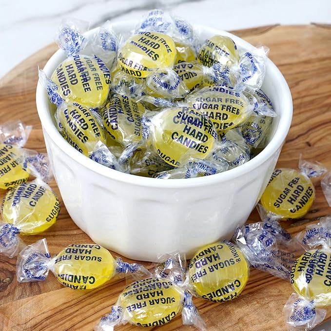 Arcor Sugar Free Lemon Drops, 1 Pound Bulk Bag (Approx. 70 Pieces), Individually Wrapped Hard Candy, The Hampton Popcorn & Candy Company