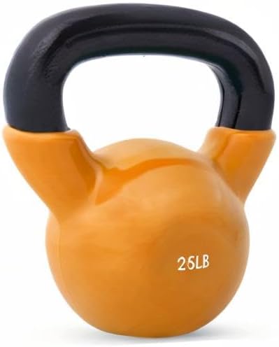 JFIT Kettlebell Weights Vinyl Coated Iron - 12 Size Options, 5lbs-50lbs - Coated for Floor and Equipment Protection, Noise Reduction, Ballistic, Core, Weight Training