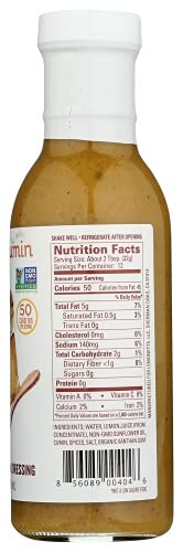 LEMONETTE Zesty Cumin with Tumeric Dressing- 1 Gourmet 12oz bottle: Keto Approved (As Seen In Women's Health), Sugar Free, Low Cal, Low Fat, Gluten Free, Vinegar Free, Soy Free, Canola Free, Vegan Certified