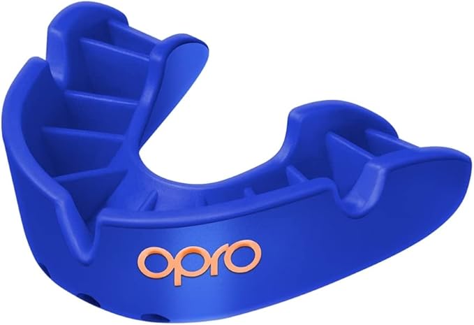 OPRO Bronze Level Sports Mouthguard – Custom-Fit, Breathable, Slim Design – Protective Mouth Guard for Football, Wrestling, Boxing, MMA, Lacrosse & All Contact Sports, Case Included – Blue, Youth
