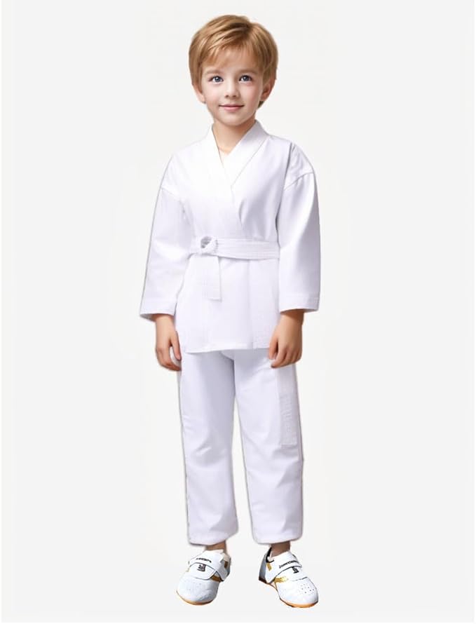 MSMAX Karate Gi for Kids Students Martial Arts Training Uniform with Belt for Judo and Karate Taekwondo Jiu Jitsu