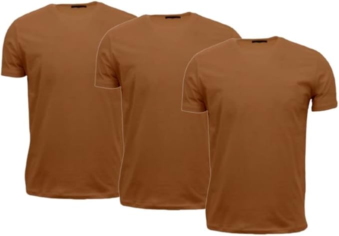 Men's Short Sleeve Crewneck T-Shirt 100% Cotton - Classic Colors - Breathable Mesh Fabric - Ideal for Sports & Everyday Wear