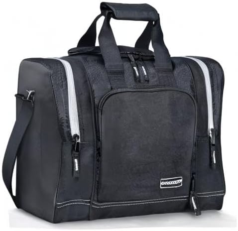 Mangrove Bowling Ball Bag for Single Ball, 2020 Bowling Ball Tote Bowling Bag with Padded Ball Holder - Fits Bowling Shoes Up to Mens Size 14 and Accessories (Black)