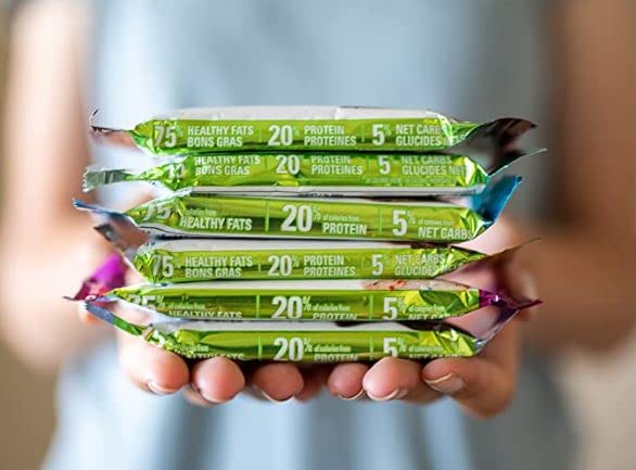 No Sugar Keto Bar Snack - Low Carb No Sugar Keto Snack Food with Keto Friendly Macros (24 x 1.41oz Bars, Birthday Cake)