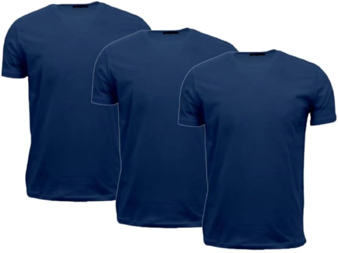 Men's Short Sleeve Crewneck T-Shirt 100% Cotton - Classic Colors - Breathable Mesh Fabric - Ideal for Sports & Everyday Wear