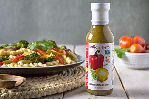 LEMONETTE Sugar Free, Low Cal, Low Fat Salad Dressing: Creamy Italian Herb 1 Gourmet 12oz bottle- Keto, Sugar Free,Gluten Free, Vinegar Free, Soy Free, Dairy Free, Canola Free, Vegan Certified