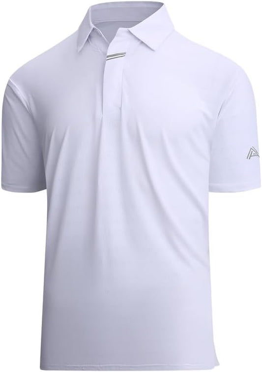 Damipow Premium Golf Shirts for Men Dry Fit Performance Polo Short Sleeve Collared Shirt