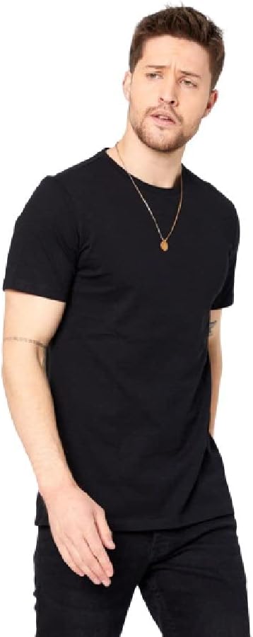 Men's Short Sleeve Crewneck T-Shirt 100% Cotton - Classic Colors - Breathable Mesh Fabric - Ideal for Sports & Everyday Wear