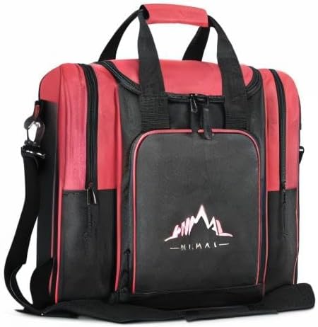 Himal Bowling Ball Bag for Single Sphere - Bowling Ball Tote Bowler's Bag with Padded Sphere Holder - Fits Bowler's Shoes Up to Mens Size 14