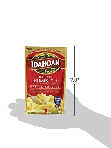 Idahoan Mashed Potatoes, Buttery Homestyle, 4 oz (Pack of 4)