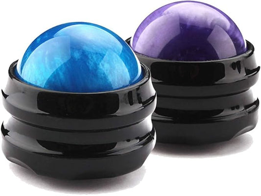 Massage Roller Ball,2-Pack Handheld Massage Therapy and Relax Tool for Sore Muscles,Joint Pain Relief Relaxing,Full Body Deep Tissue Massage(Blue&Purple)