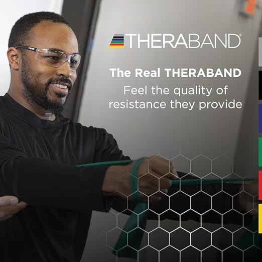 THERABAND Resistance Bands, 6 Yard Roll Professional Latex Elastic Band For Upper Body, Lower Body, & Core Exercise, Physical Therapy, Pilates, At-Home Workouts, & Rehab, Red, Medium, Level 3