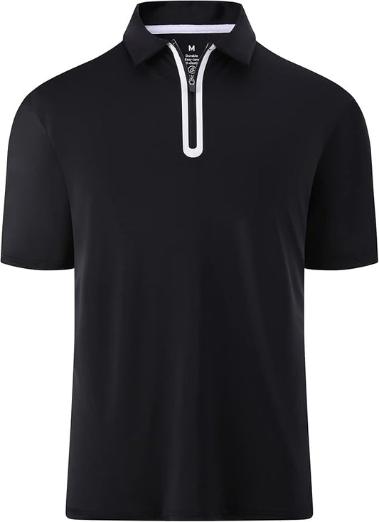 Alex Vando Mens Golf Shirt Moisture Wicking Quick-Dry Short Sleeve Casual Polo Shirts for Men