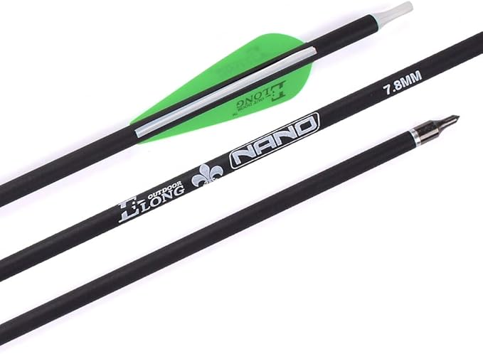 YLS Archery 26/28/30Inch Carbon Arrow Practice Hunting Arrows with100 Grain Removable Tips for Compound & Recurve Bow(Pack of 12)