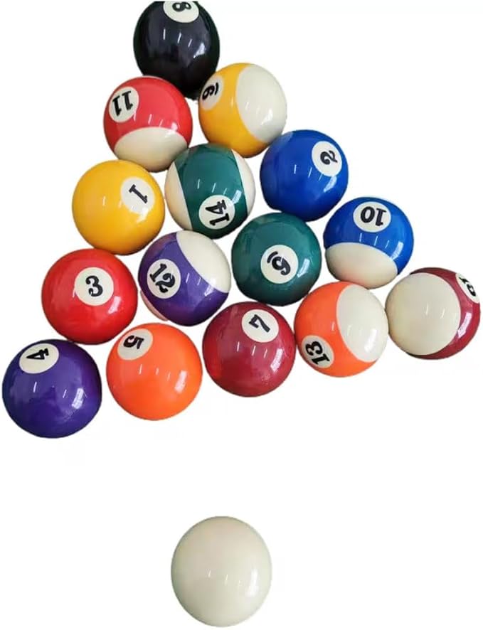 Replacement Billiards Ball, 2-1/4" Regulation Size, Object Balls with Cue Ball & Billiard #8 Ball, Standard Billiards Ball Accessories