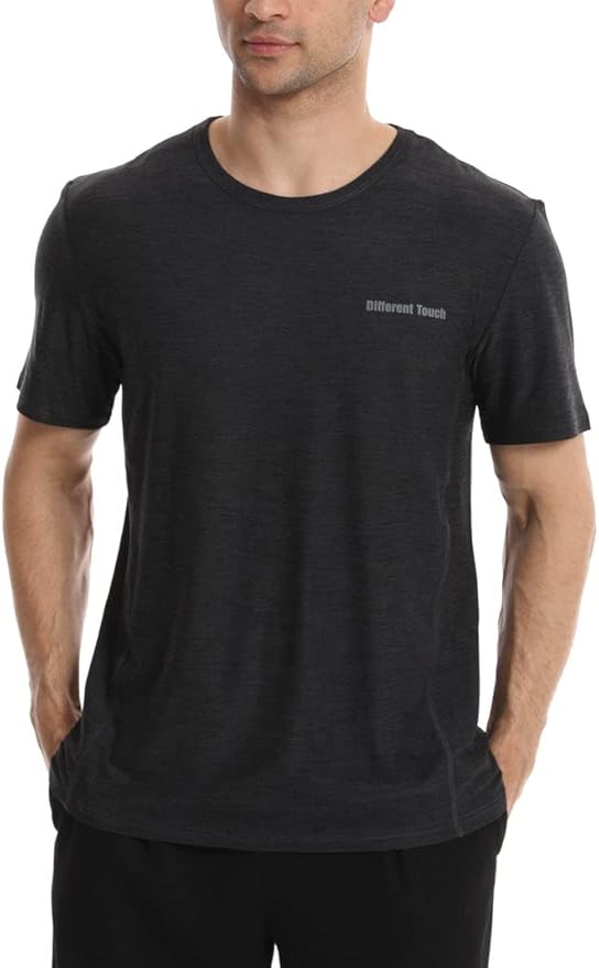 Different Touch Men’s Active Workout Quick Dry Crew Neck Short Sleeve T-Shirts