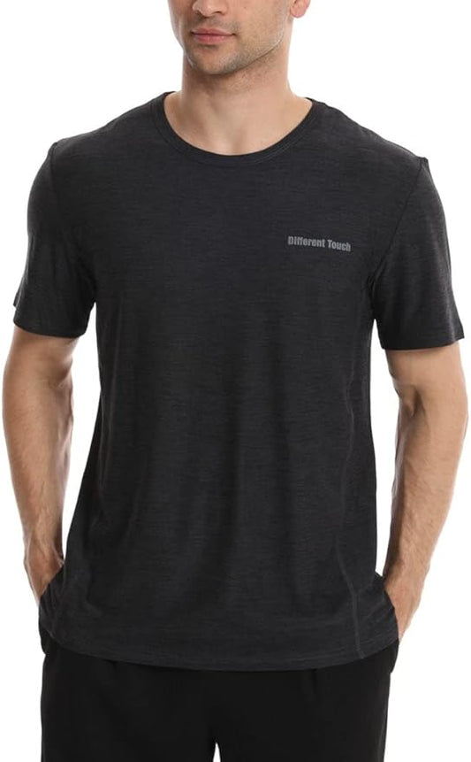 Different Touch Men’s Active Workout Quick Dry Crew Neck Short Sleeve T-Shirts