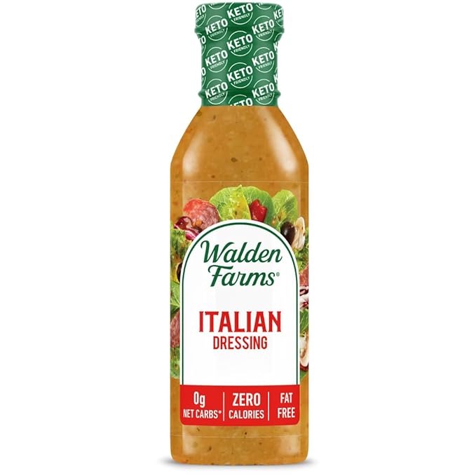 Walden Farms Italian Herb Dressing – Low Carb, Calorie-Free, Gluten-Free, Keto-Friendly, Sugar-Free, Fat-Free, Dairy-Free Classic Italian Dressing – 12 oz Bottle