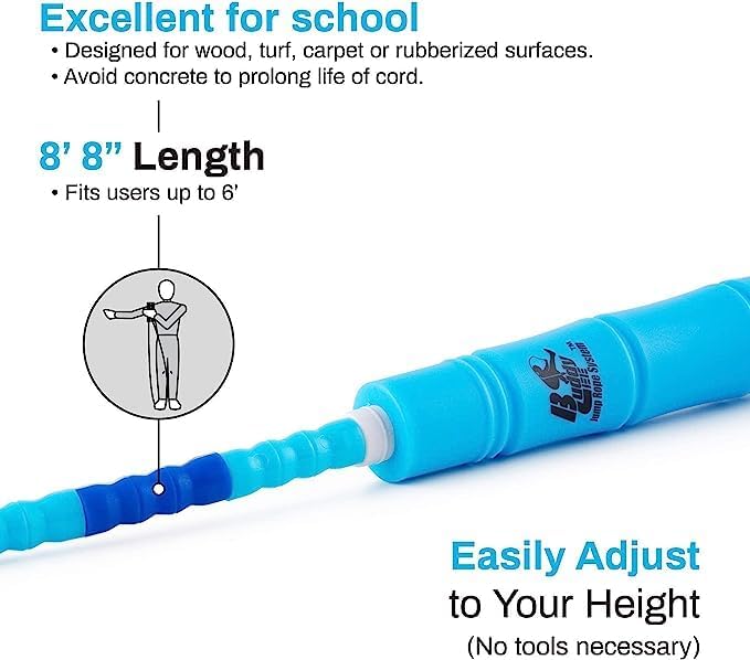 Buddy Lee New Beaded Jump Rope – Adjustable Skipping Rope for Kids & Adults – Durable, Tangle-Free Fitness Jump Rope with Ergonomic Handles for Cardio, Training & Outdoor Workouts