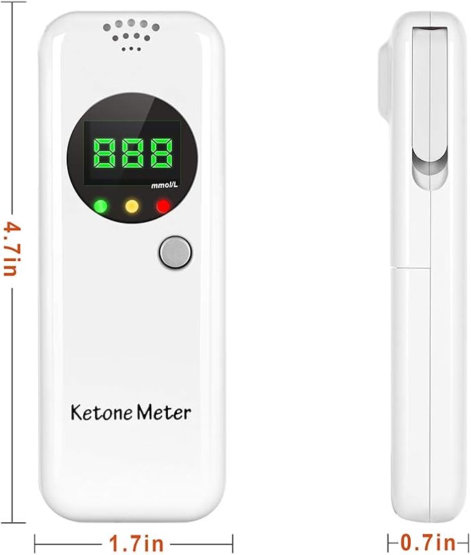 Ketosis Breath Meter, Accurate Digital Keto Breath Analyzer for Ketosis Tracking with 10pc Mouthpieces(mmol/L)