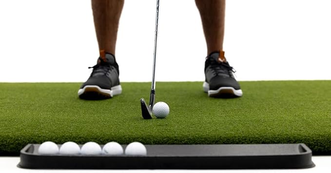 Premium Turf Indoor/Outdoor Golf Mat. Bonus Tray + 3 Tees
