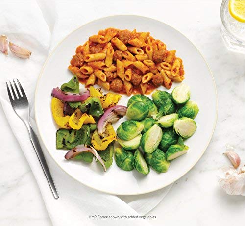 HMR Penne Pasta with Meatballs Entrée | Pre-packaged Lunch or Dinner to Support Healthy Eating | Ready to Eat | 12g of Protein | Low Calorie Food | 8oz Serving per Meal | Pack of 6