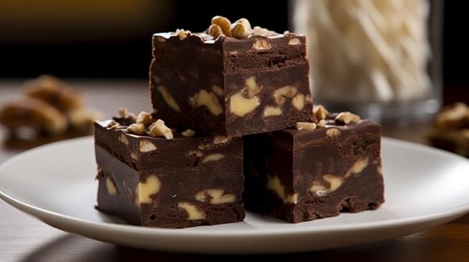 Nuts To You 6.6 Oz. Sugar Free Smooth Creamy Chocolate Walnut Fudge | Fresh Gourmet Candy | Decadent and Delicious Handcrafted Fudge