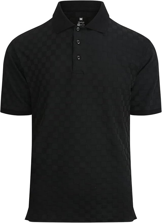 Esabel.C Golf Shirts for Men Dry Fit Performance Short Sleeve Print Moisture Wicking Collared Shirt