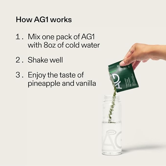 AG1 Athletic Greens Greens Powder Supplement, Improve Gut Health, Multivitamin, Probiotic, Gluten Free, Vegan and Keto Friendly, 75 Vitamins (Travel Packs, 15 Count) - Classic Formula