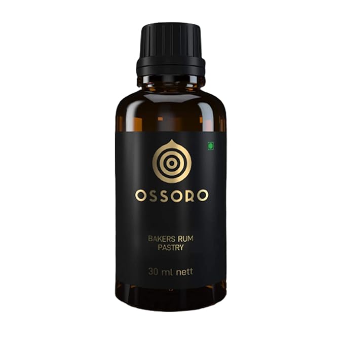 Ossoro Essence Baker's Rum Pastry Food Flavour with No Sugar Added, Non-GMO, Gluten-Free Flavors Perfect for Cakes, Snacks, Ice creams, Candies, Baking