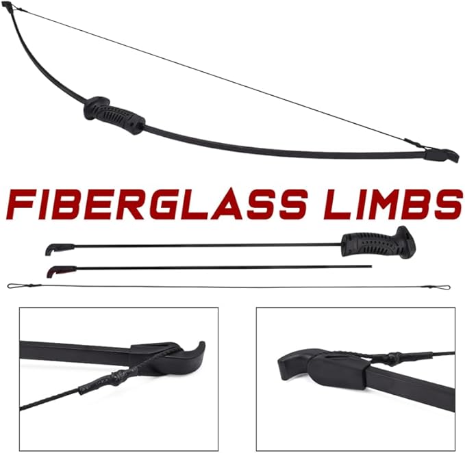 Recurve Bow and Arrow Set Outdoor for Children Youth Junior Archery Beginner Training Includes 2 Types 5 PCS Arrows, Armguard, Quiver, Target Face and Finger Tab