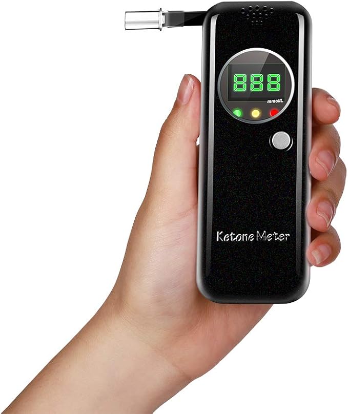 Ketosis Breath Meter, Professional Keto Tester Digital Display Breathalyzer for Anyone Health with 10pcs Mouthpieces(mmol/L)