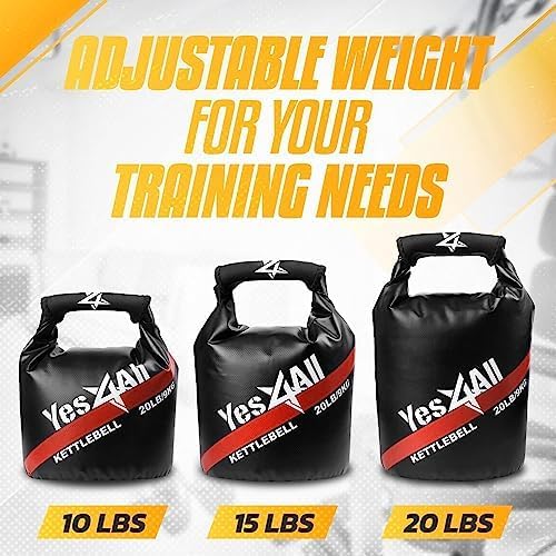 Yes4All Powder Coated Cast Iron Kettlebell Strength Training Kettlebells Weight Set for Full Body Workout, Home Gym