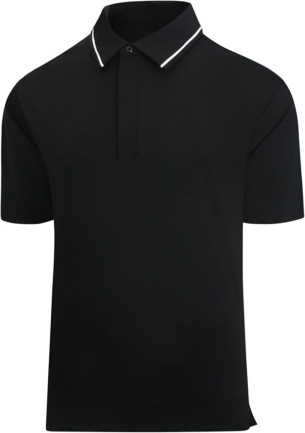 SAMERM Golf Shirts for Men Super Stretch Jacquard Dry Fit Golf Polo Moisture Wicking Short Sleeve Polo Shirts for Men