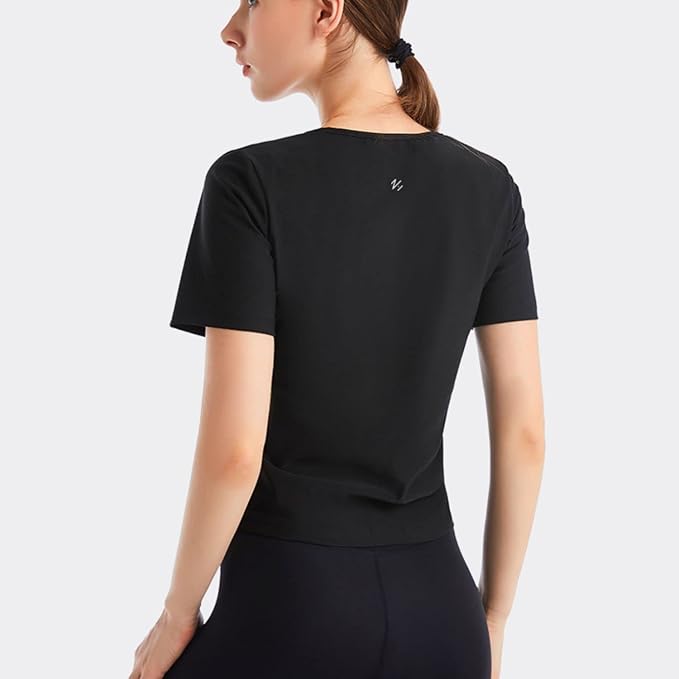 Nano Hertz Sauna Sweat Suit Weight Loss Shapewear Top Waist Trainer Workout Sweatsuit Exercise Short Sleeve Shirt Women Girl