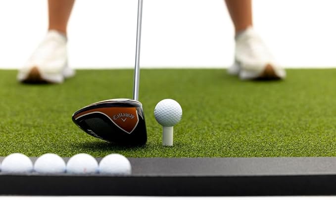 Premium Turf Indoor/Outdoor Golf Mat. Bonus Tray + 3 Tees