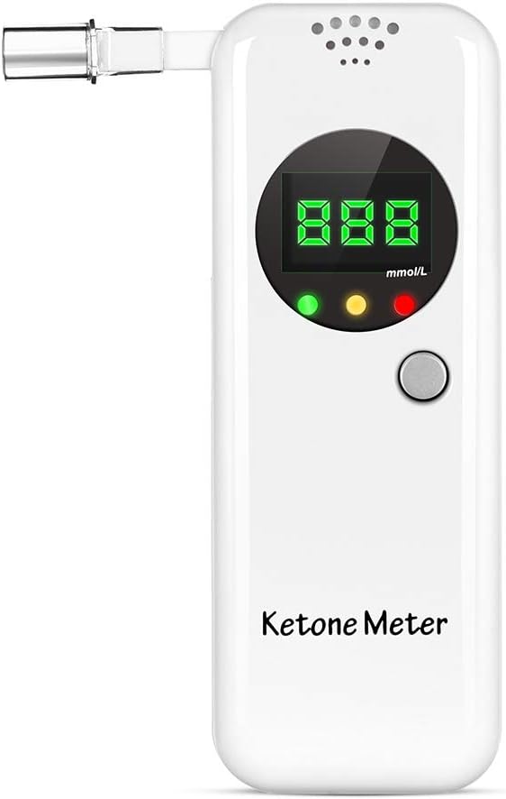 Ketosis Breath Meter, Accurate Digital Keto Breath Analyzer for Ketosis Tracking with 10pc Mouthpieces(mmol/L)